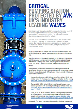 Thames Water with AVK Pressure Sustaining Valve case study download